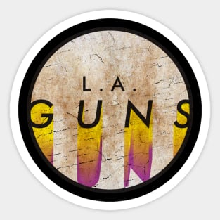 L.A. Guns - VINTAGE YELLOW CIRCLE Sticker